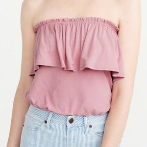 ABERCROMBIE & FITCH RUFFLE TUBE TOP NEW.